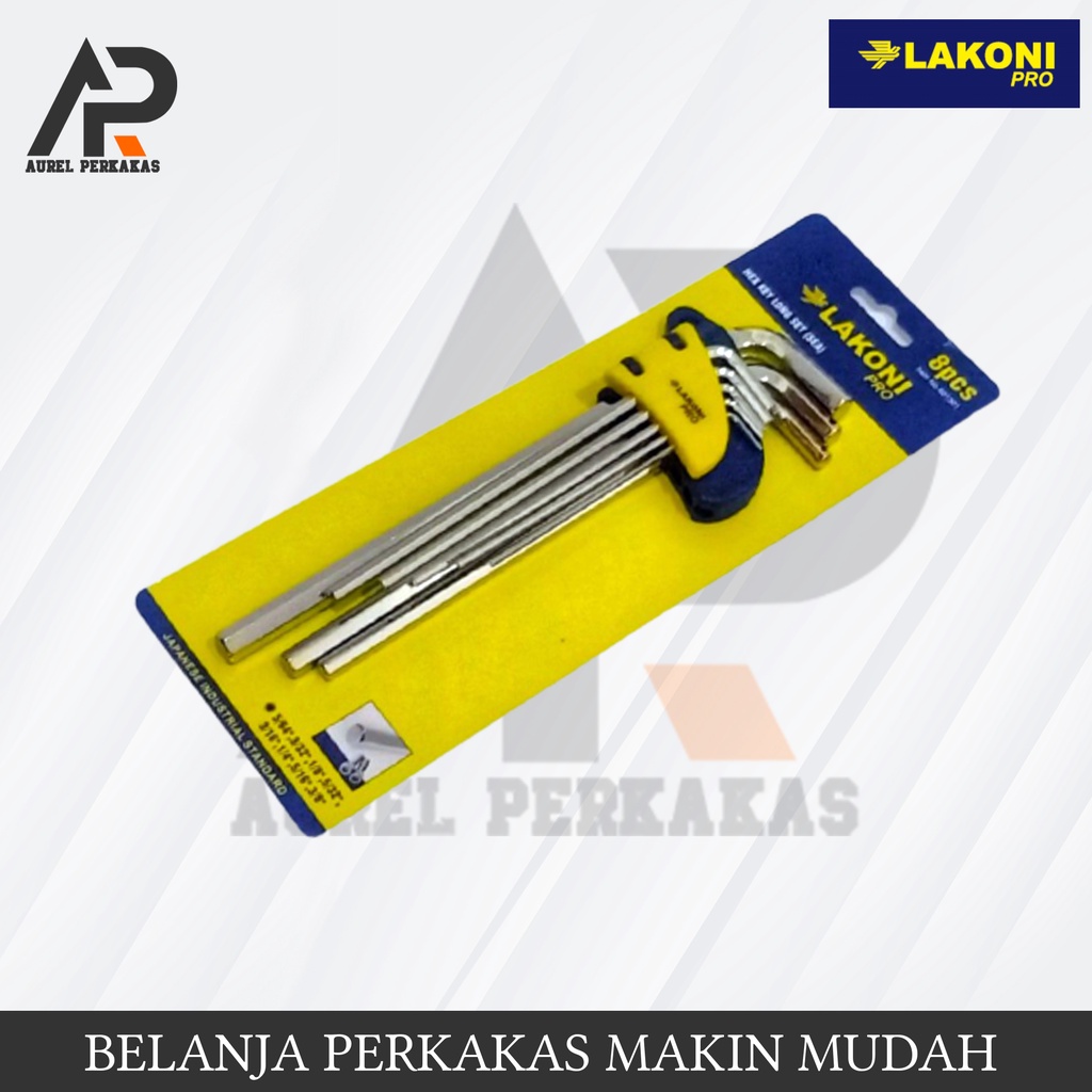 kunci L set panjang lakoni pro 8pcs