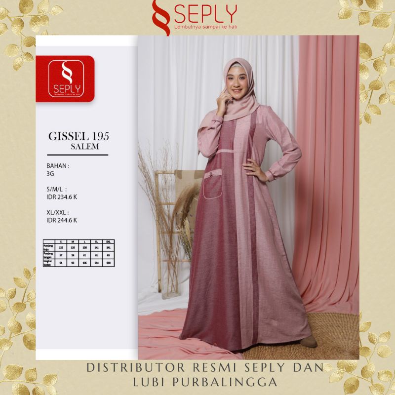 Gamis Simple Gissel 195 By Seply / SEPLY LUBI PURBALINGGA Diskon, Gratis Ongkir, Bisa COD