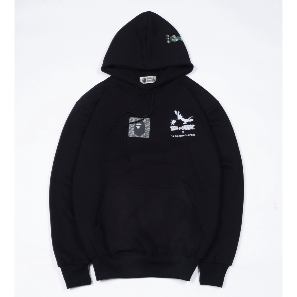HOODIE AAPE BY A BATHING APE FULL TAG & LABEL | JAKET SWEATER HOODIE HYPEBEAST BAPE x TOM & JERRY PR