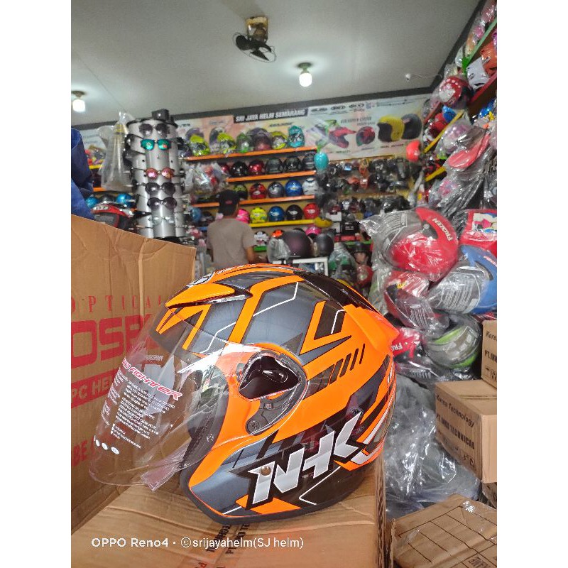 HELM NHK R6 PATROL ORANGE/BLAK/SILVER/HELM NHK HALFACE