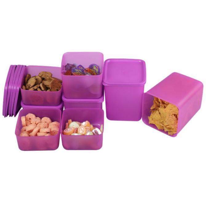 Food Storage Set Of 8 Container Kotak Toples Plastik Mila Purple Ungu Terpercaya