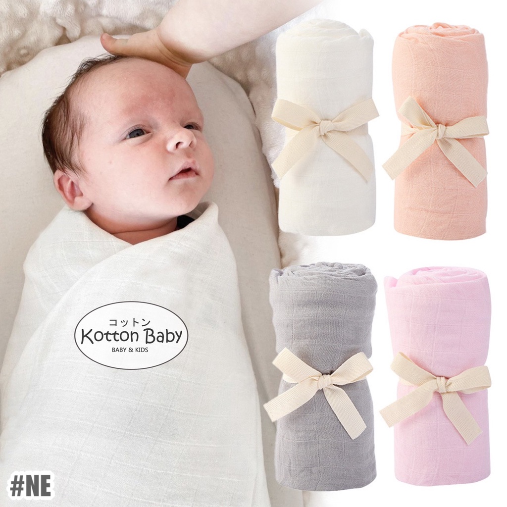 [105x105] Kain Bedong Pastel Muslin Polos Bayi | Baby Swaddle Muslin Bamboo | Selimut Bayi Catalog QUIN NE