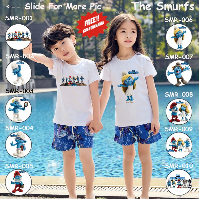  FREE NAMA  Kaos  Anak  The Smurfs Shopee Indonesia