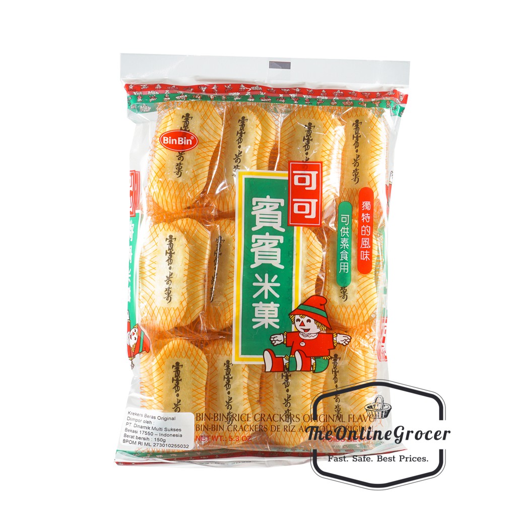 Bin Bin Rice Crackers Original - Biskuit Beras Rasa Original Asin Gurih 150g