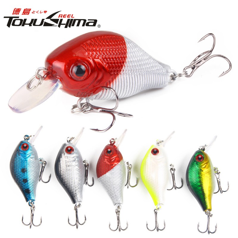 Umpan Pancing Umpan Mancing Kail Pancing Alat Pancing Umpan Pancing Buatan Alat Pancing Murah relix nusantara Heavy Sinking Minnow 1Pcs 3D Eyes CrankSet CrankBait Umpan Ikan Minnow Lure 8.5g/5CM