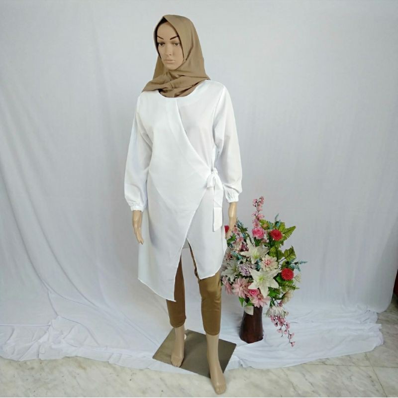Tunik Wanita Polos|Tunik putih hitam mint