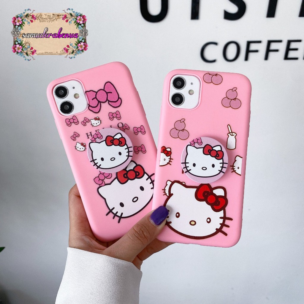 SS267 Softcase Popsocket HELLO KITTY Vivo Y91c Y1s Y91 Y93 Y95 Y12 Y17 Y15 Y19 U3 Y5s SB1631