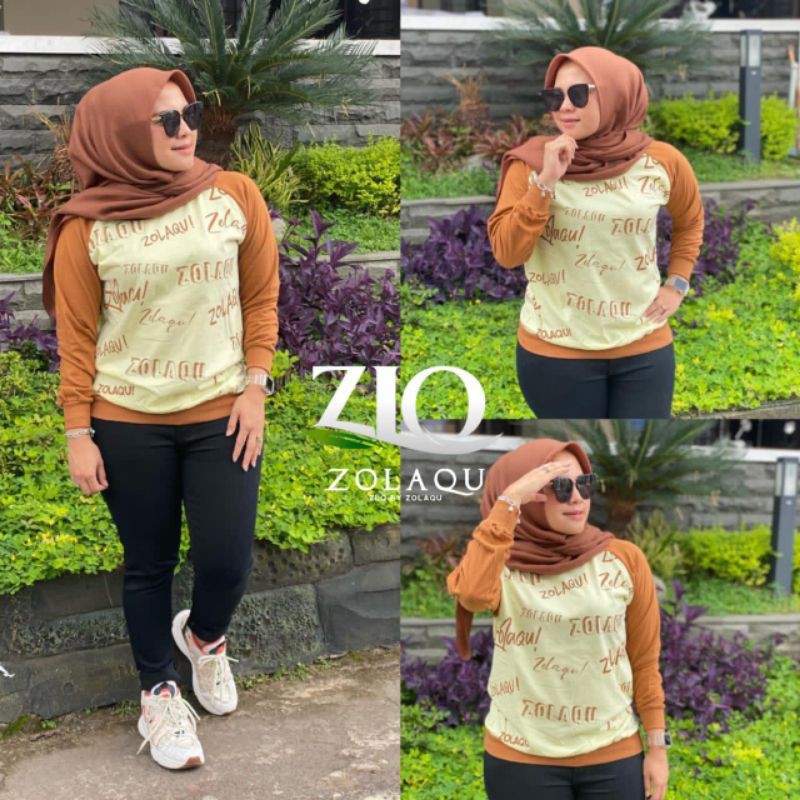 KAOS ZOLAQU 100% ORIGINAL TERBARU TERLARIS COKLAT KOMBINASI