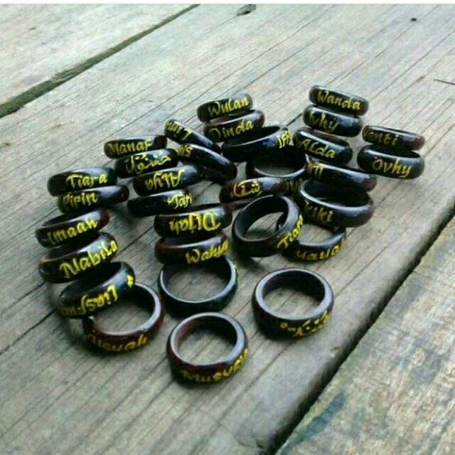 Cincin ukir nama kayu kaokah/fukaha