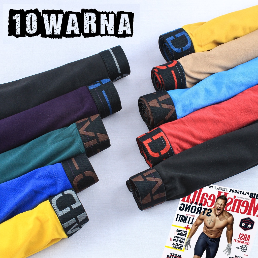 Boxer Cd Import Polos Karet Motif Bahan Katun Adem