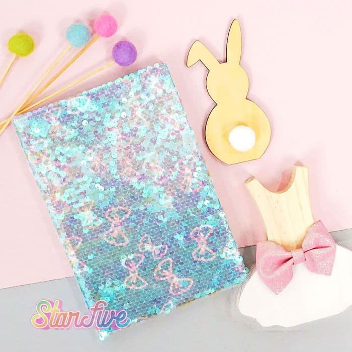 

Buku Catatan / Notebook Sequin Starfive - Mint Bow
