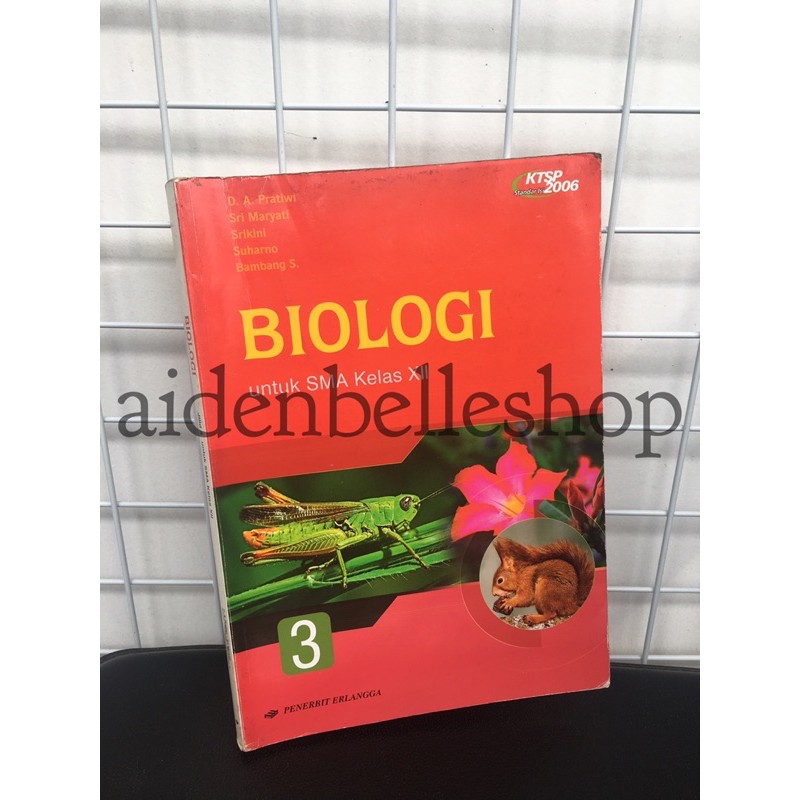 BIOLOGI 3 SMA/MA KELAS XII PENERBIT ERLANGGA | eskol__art (preloved)
