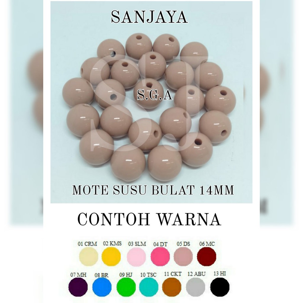 MOTE SUSU / MANIK SUSU / MANIK SUSU GLOSSY / MANIK SUSU BULAT / MOTE SUSU AC BULAT 14MM