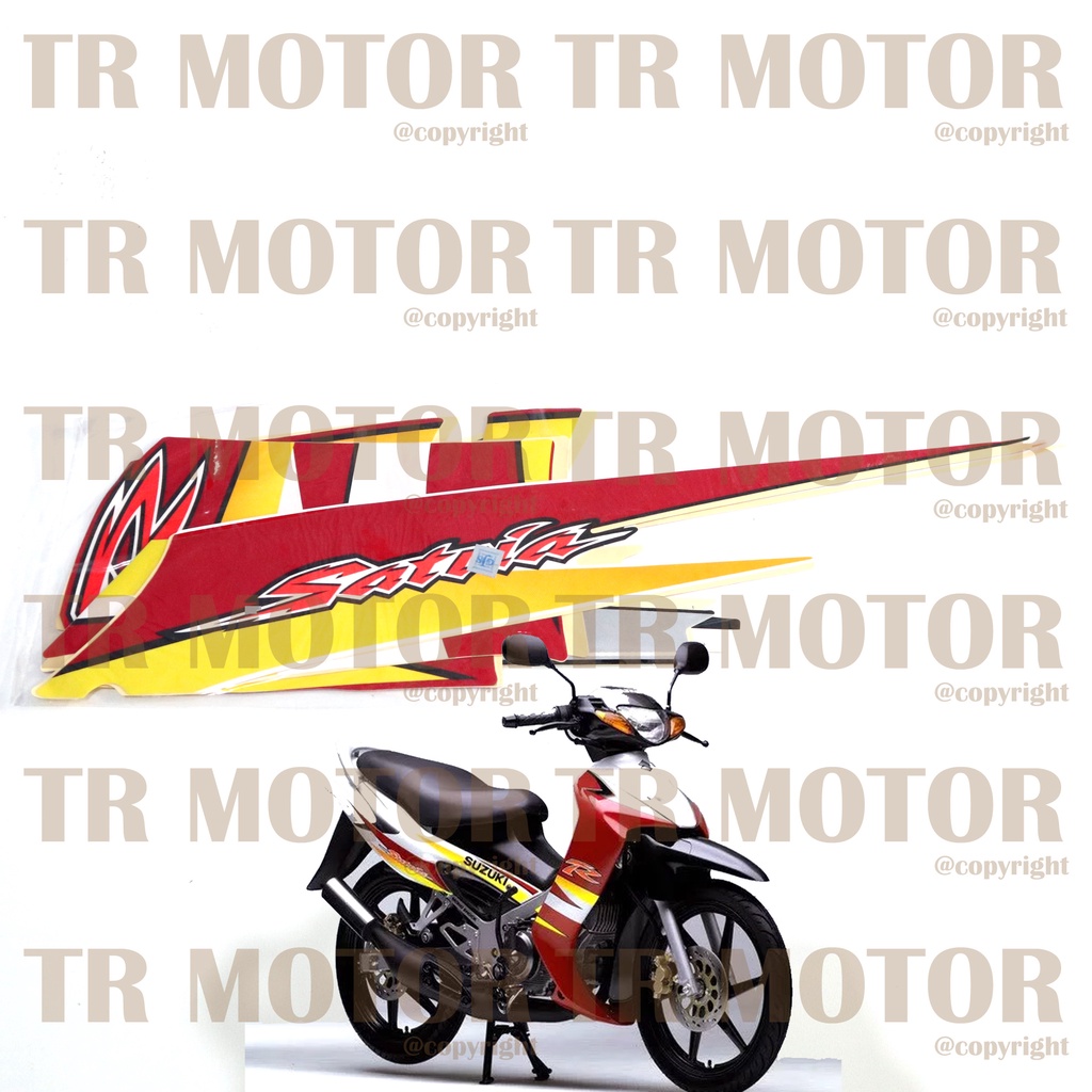 Stiker Motor Satria 2Tak Hiu Malaysia Sticker Striping Lis Full Set Motor