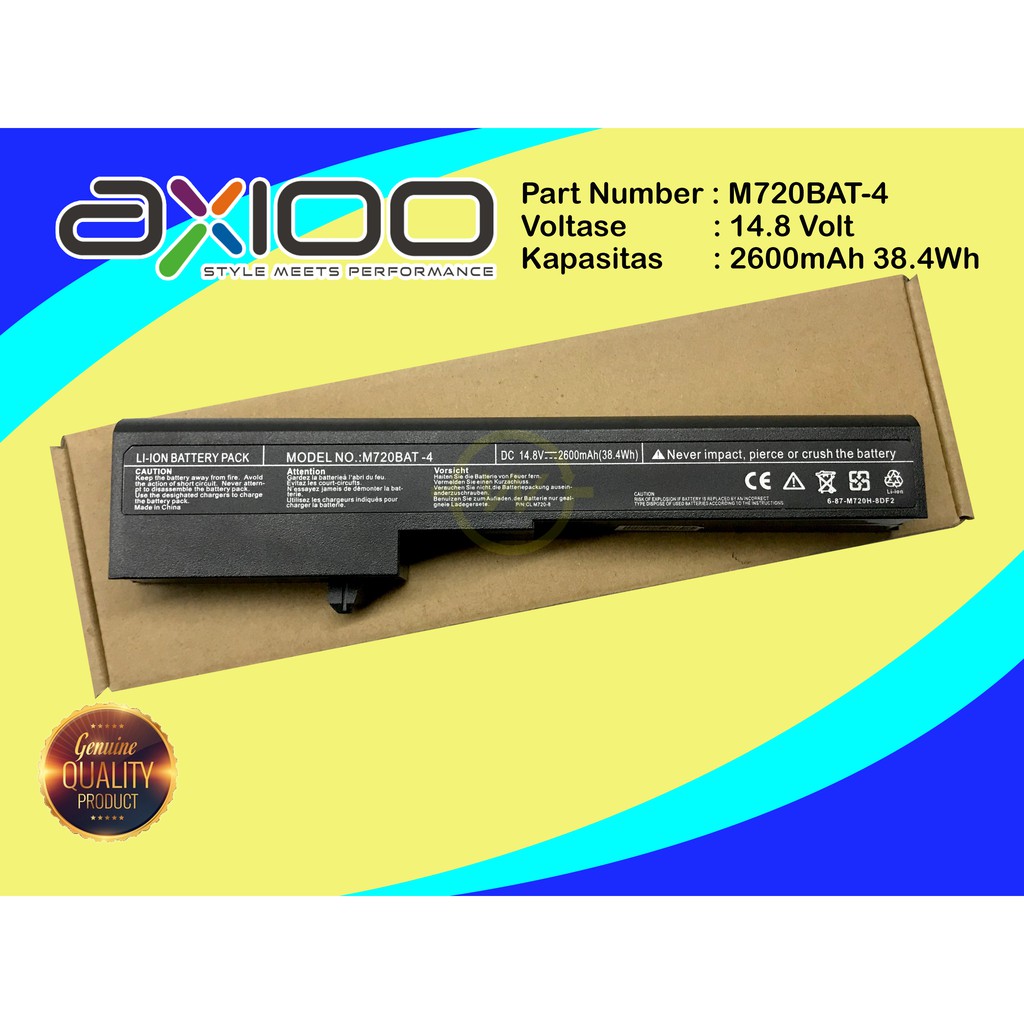 Baterai Axioo Neon MLC MNC M72 M72X M72S M720 M725 M722 M721 Series M720BAT-4 ORIGINAL