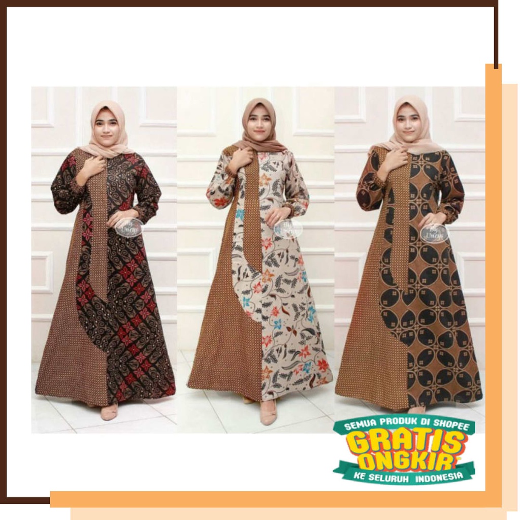 ORANG TUA REMAJA ANAK DEWASA GADIS KEBAYA /  Gamis batik jumbo gamis 2021motif terbaru terlarisbajuG