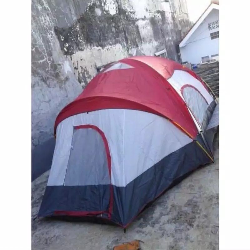 Tenda camping dobel layer alas terpal kapasitas 10 orang dewasa lebih - tenda kemping Outdoor/indor