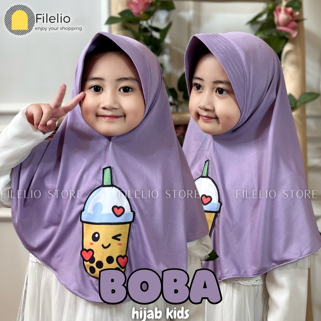 Terbaru Jilbab Anak Boba Lucu / Hijab Boba Anak / Kerudung Instan Boba Anak / Bergo Anak Boba / Jilbab Jersey Anak Boba