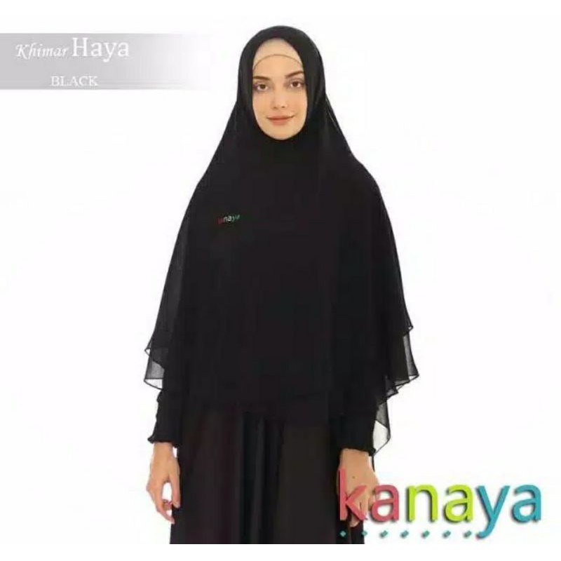 PL PreLoved Khimar Haya Kanaya Hitam Model Terbaru