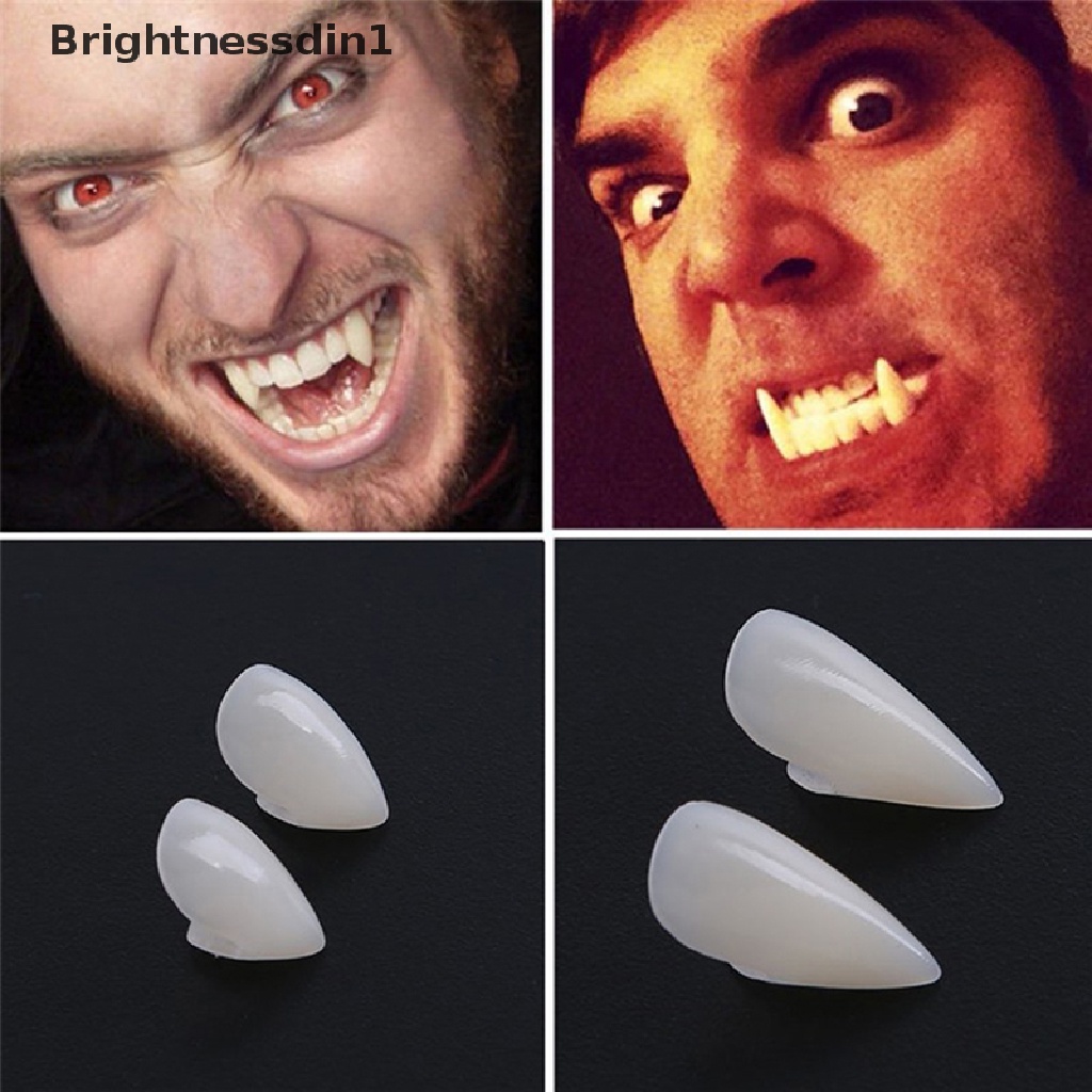 2 Pcs Mainan Gigi Palsu Vampire Bahan Resin Untuk Properti Cosplay Halloween