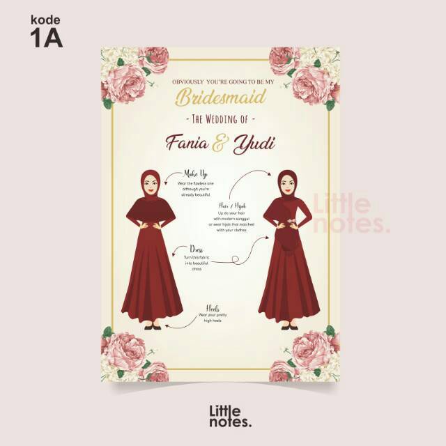 

Bridesmaid Card / Attire Guide Card