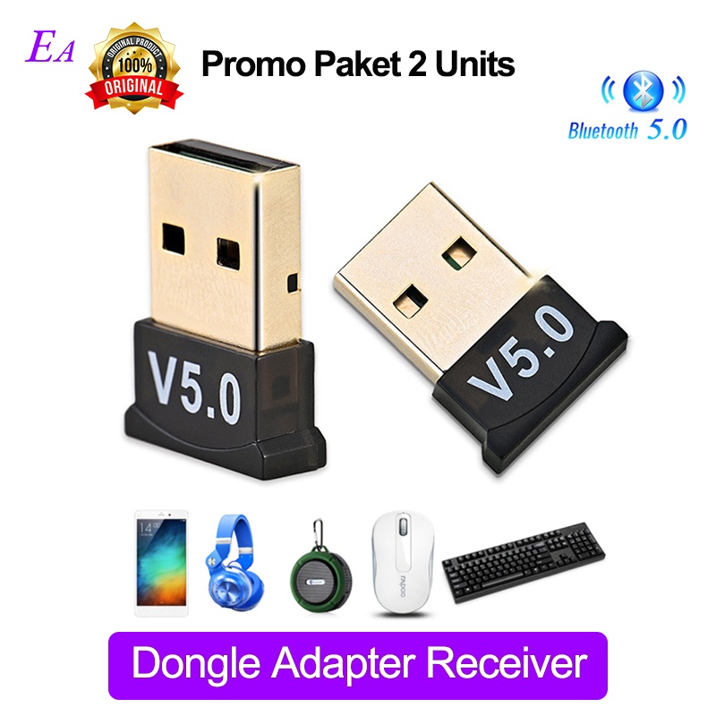 Jual (2 Unit) Bluetooth 5.0 USB WIFI Dongle Receiver Wireless Mini
