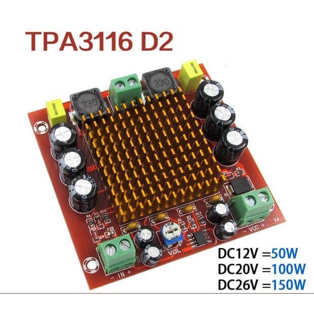 MDL-086 TPA3116D2 TPA3116 Mono 1 x 150W class d Amplifier Board Terbaru