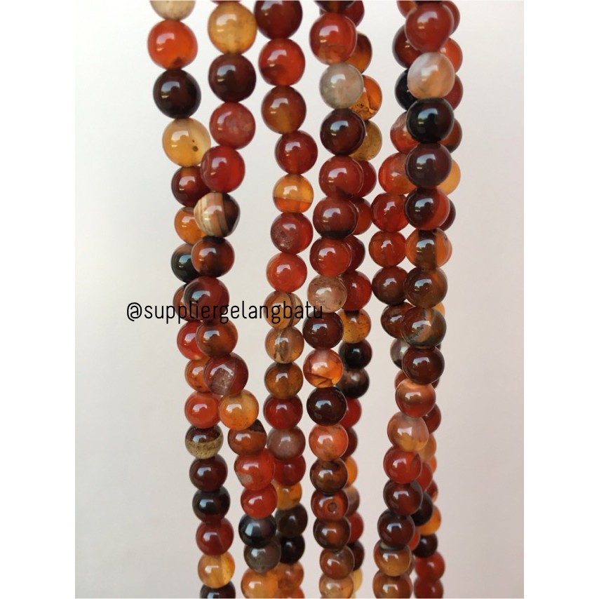 6mm carnelian black red agate hitam merah bahan aksesori supplier alat aksesoris kerajinan craft