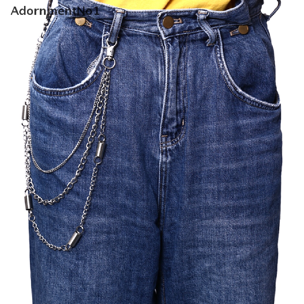 (AdornmentNo1) Rantai Dompet / Celana Panjang Multilayer Gaya Punk Hip Hop Untuk Pria