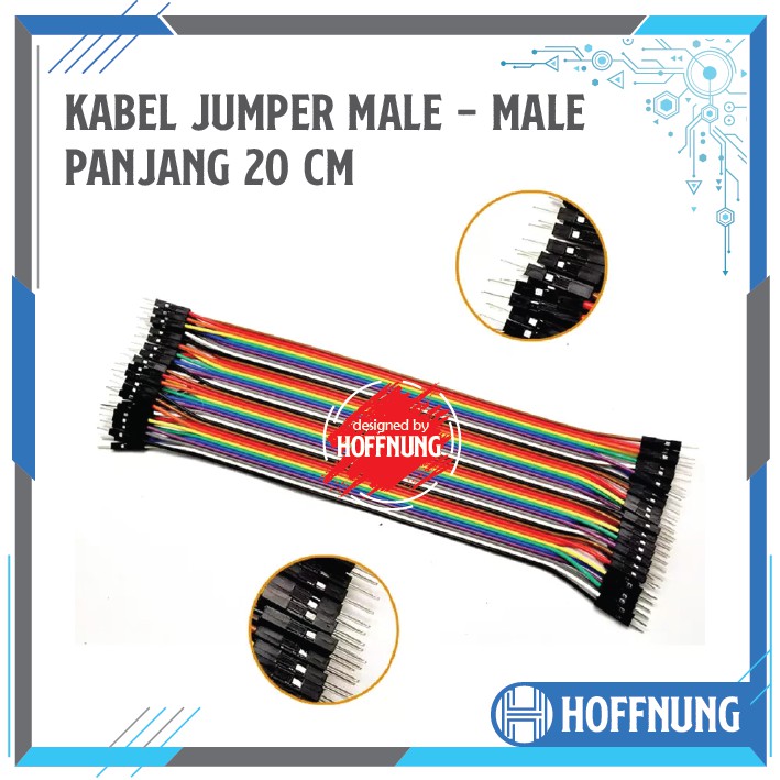 Kabel Jumper Pelangi Arduino Male To Male 20cm Dupont M-M