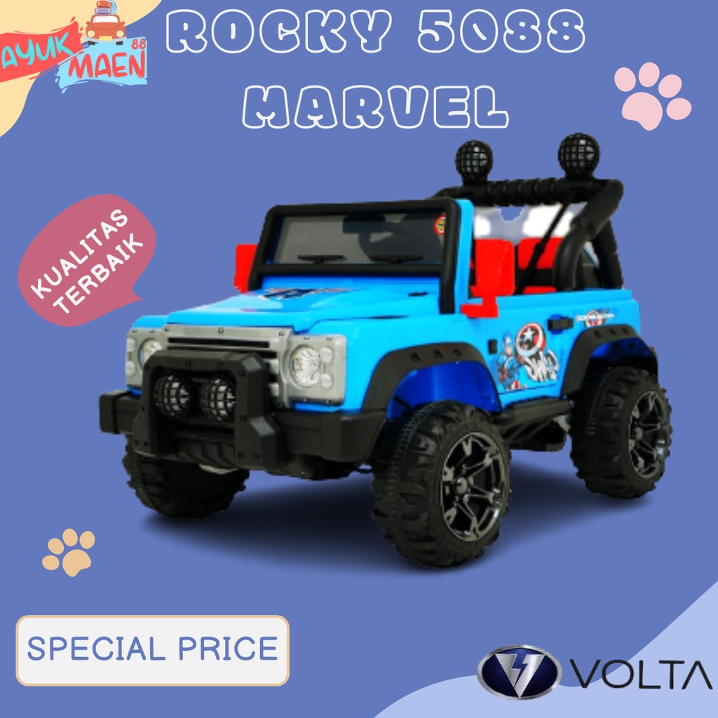 Maenan Anak Mobilan Aki Jeep ROCKY BAN KARET VOLTA 5008 - Mainan Anak Mobilan Aki NEW MARVEL