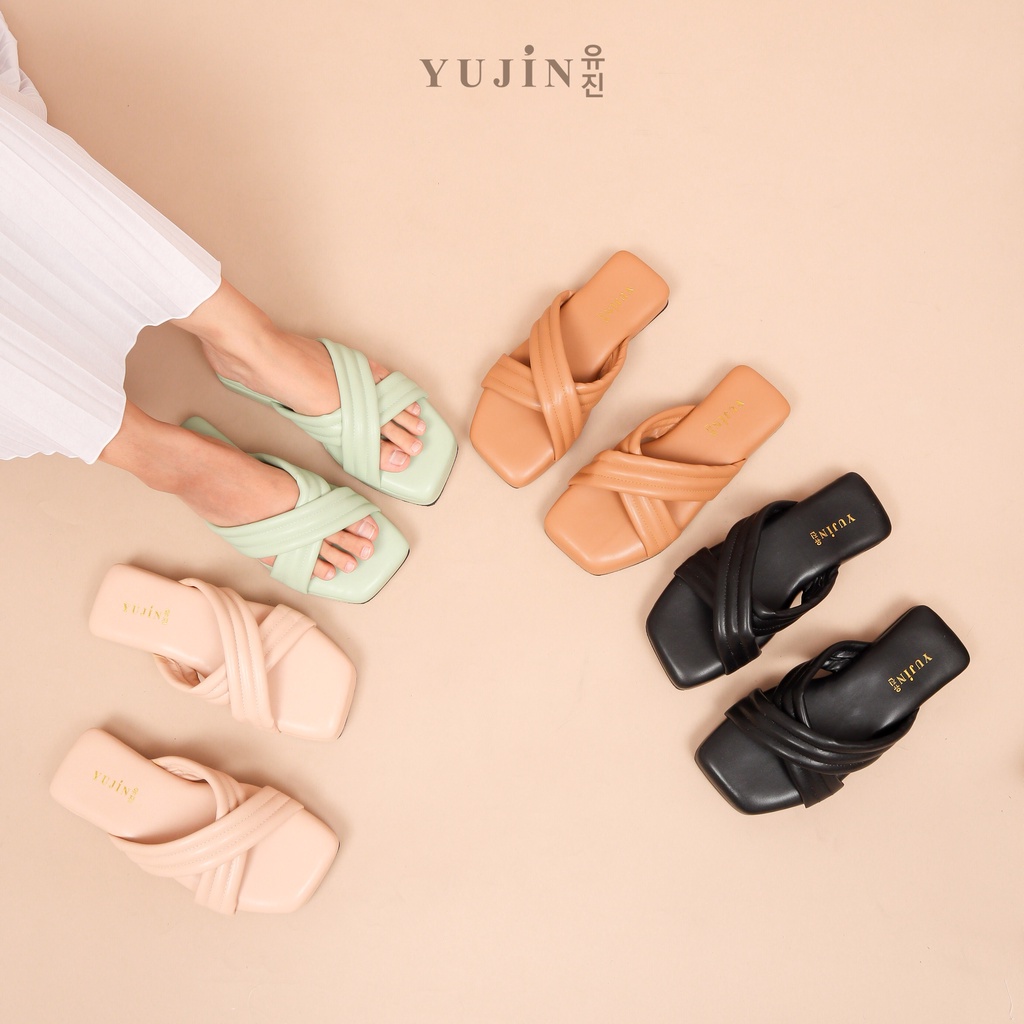 YUJIN Sendal Platform Wanita Harumi Korean Women Fashion Style Sandals