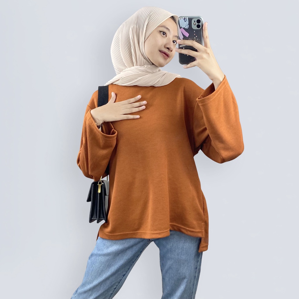FELICIA BASIC BLOUSE / ATASAN WANITA KEKINIAN / BAHAN BABYTERRY HALUS / BLOUSE WANITA-3