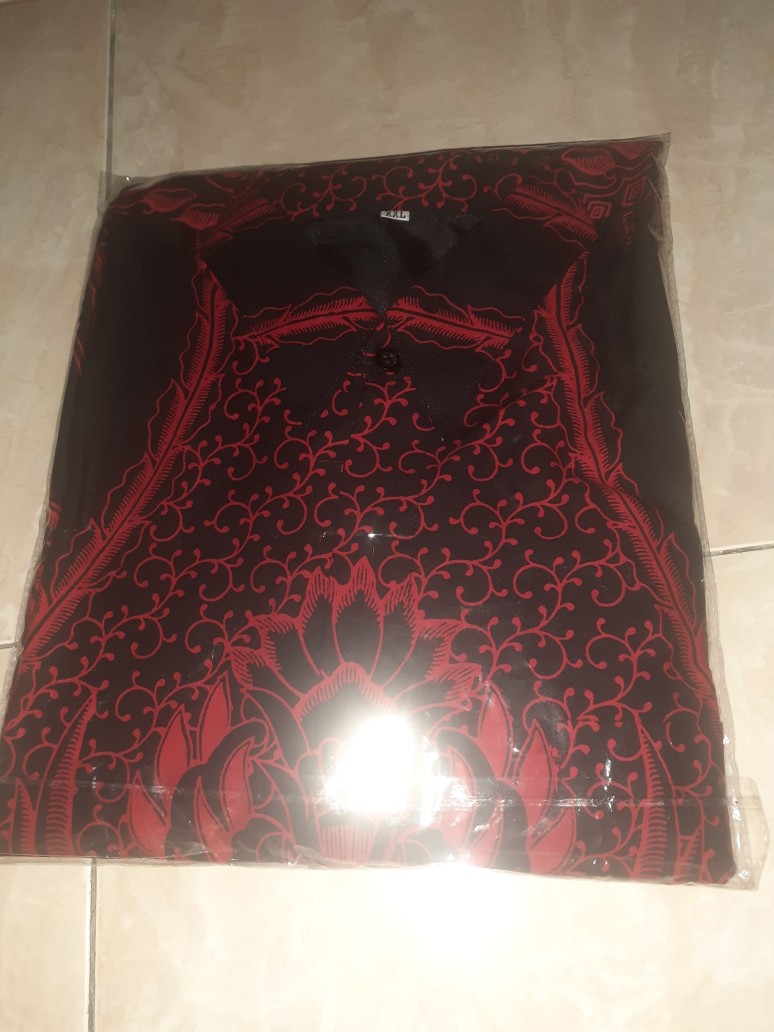 Kartiko Wijoyo Merah Kemeja Batik Pria Katun Sragenan Full Furing