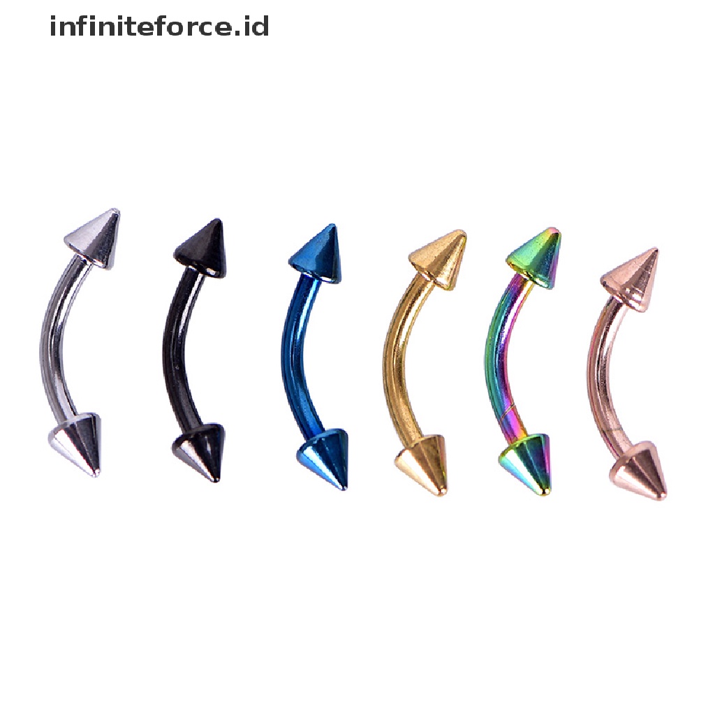 Infiniteforce.id 12pcs / Set Anting Tindik Alis / Bibir / Tubuh Bentuk Barbel Lengkung Untuk Pria