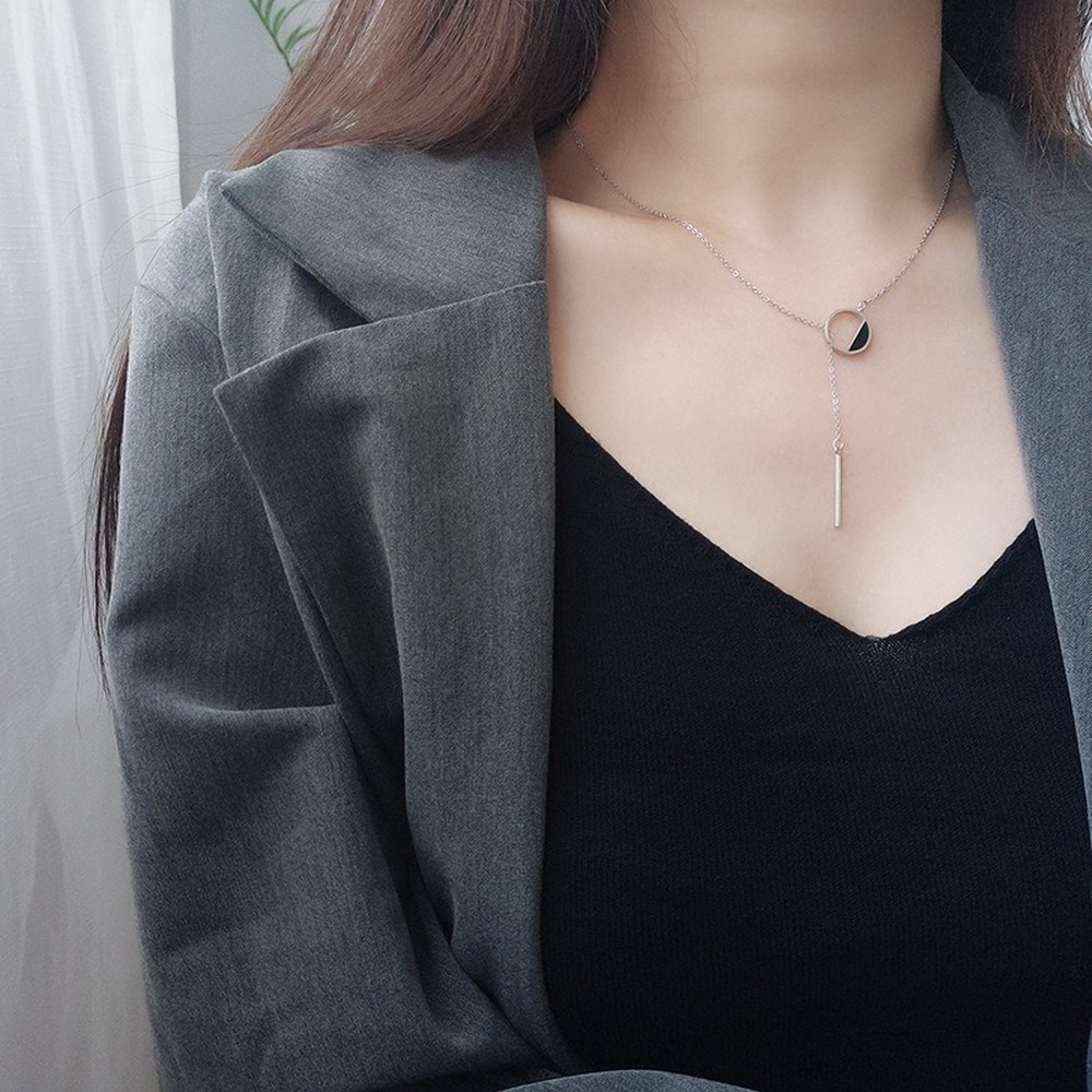 Fashion Ring Tassel Necklaces Hollow Out Women Simple Temperament Sweater Chain Fashion Pendant Necklace