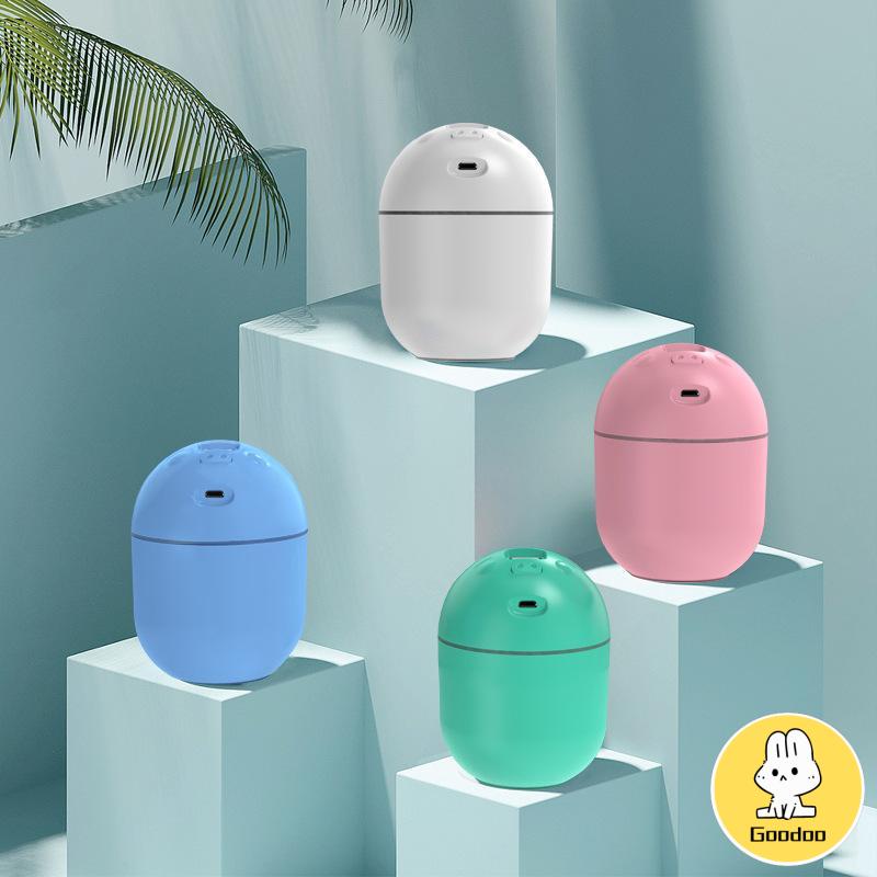 Air Humidifier Mini Portabel USB Aroma Minyak Esensial Diffuser Mobil Aromaterapi Minyak Humidifier Ultrasonic Cool Mist Fogger Mist Maker 220 Ml (Putih) -Doo