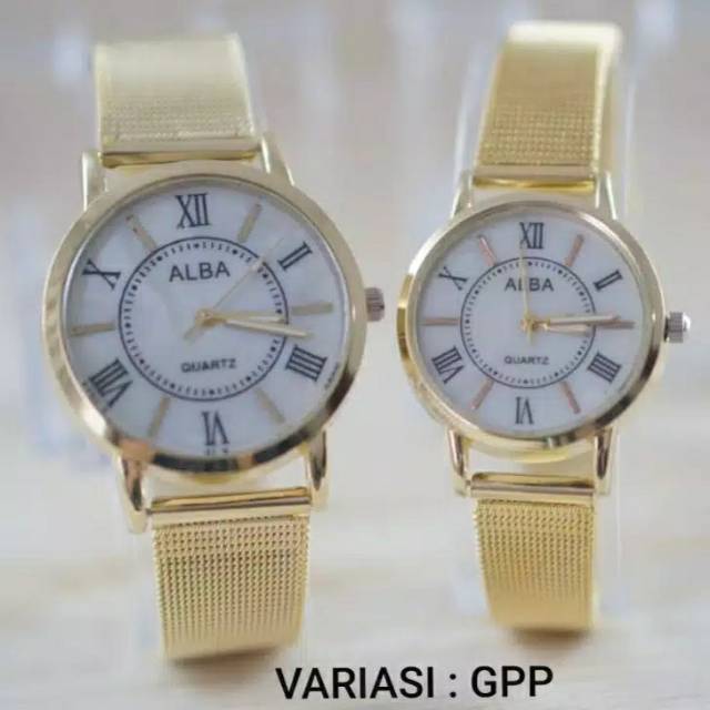 JAM TANGAN COUPLE ALBA RANTAI PASIR ROMAWI
