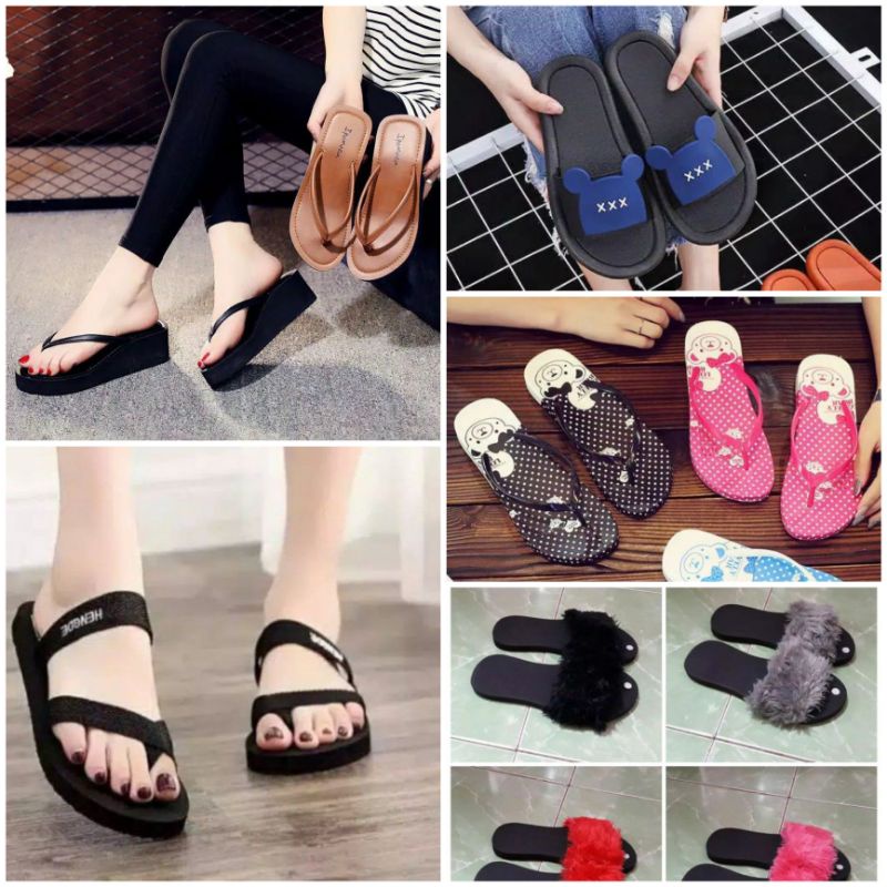 WEDGES SANDAL JEPIT SPON,SANDAL SELOP