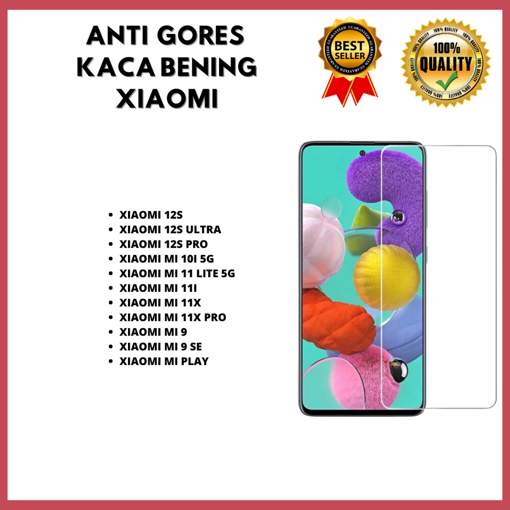 &lt;TEMPERED GLASS BENING &gt; XIAOMI 12S-12S ULTRA-12SPRO-MI 10I 5G-MI 11 LITE 5G-MI 11I-MI11X-MI 11X PRO-MI 9-MI 9 SE-MI PLAY (HOKKY ACC)