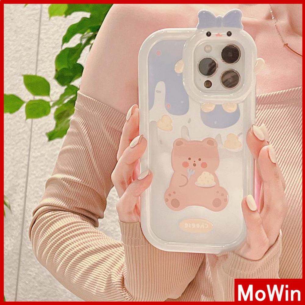 iPhone Case Silicone Soft Case Clear Case Airbag Shockproof Protection Camera Shiny Feel Bear Cartoon Cute Compatible For iPhone 11 Pro Max 13 Pro Max 12 Pro Max 7Plus xr XS Max