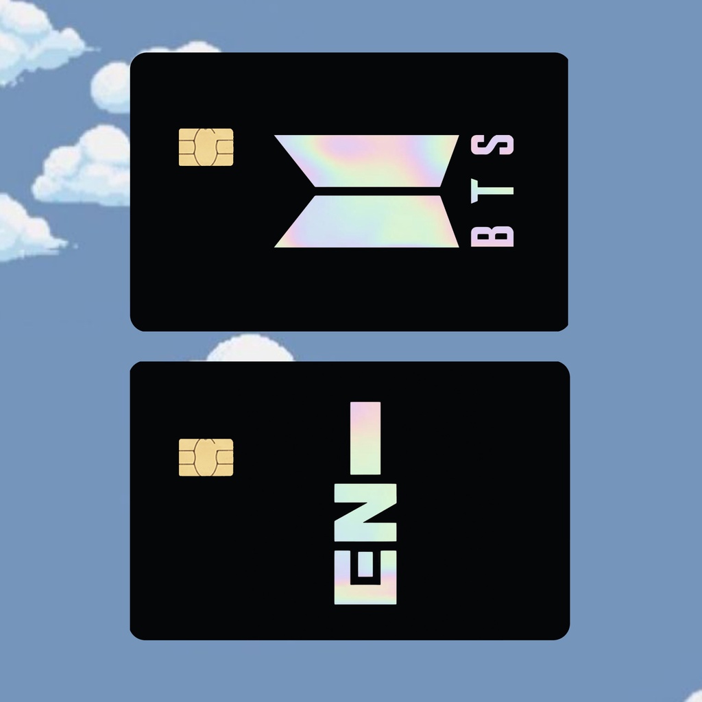 [Bisa COD] Garskin ATM Hologram BTS Enhypen Logo Pake Lubang Chip E Money Flazz