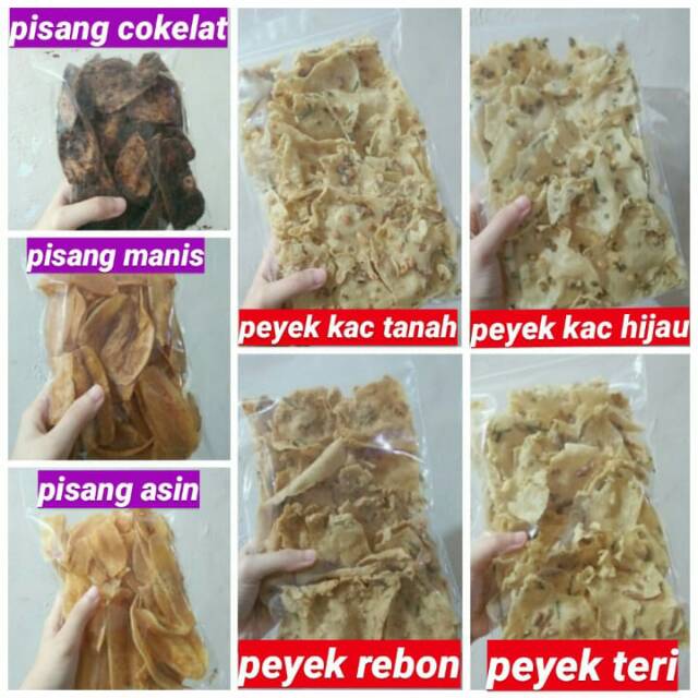 

peyek dan kripik pisang cokelat / renyah