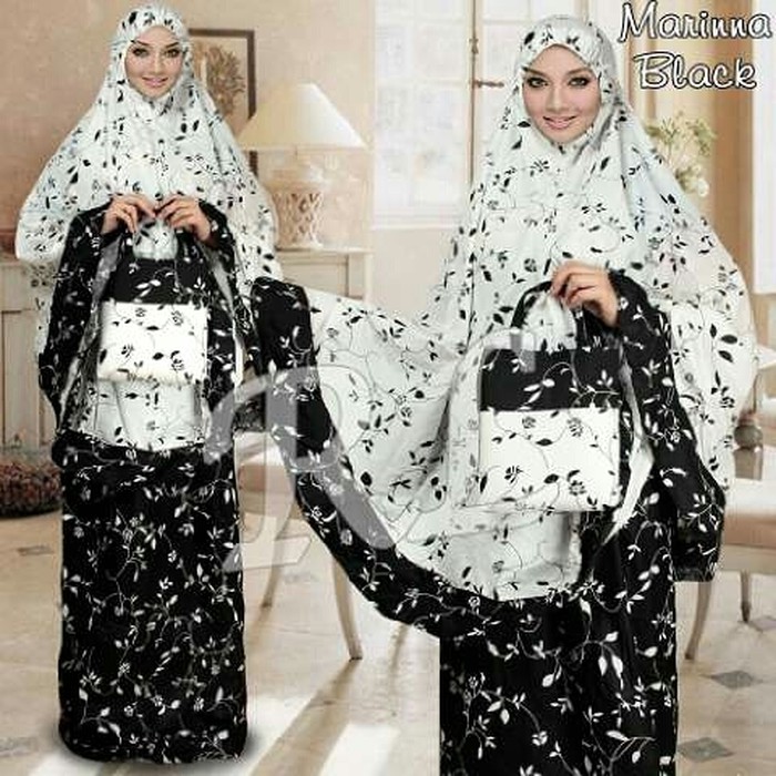 Mukena Jumbo Tatuis Shiva 093 Katun Rayon Polos Hitam Black Putih Broken White Adem Travel Can Z1R6