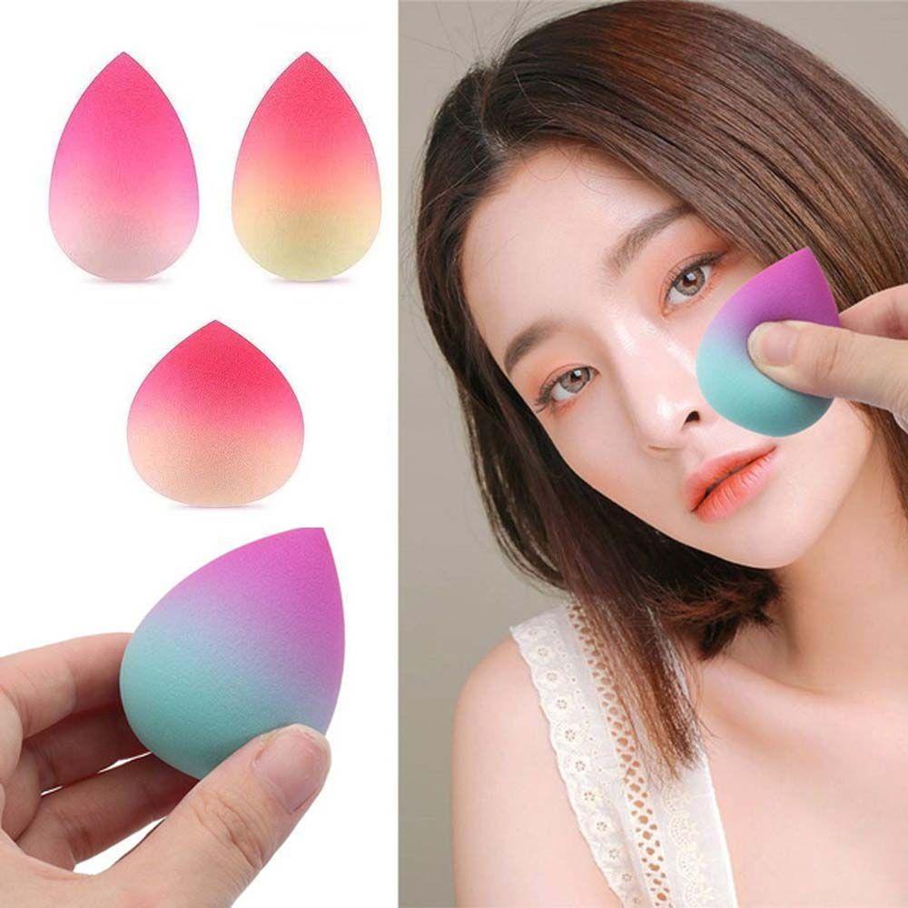 [Elegan] Fruit Powder Puff Wanita Gadis Warna Gradasi Bentuk Peach Bentuk Tetesan Air Alat Makeup Air Cushion Puff