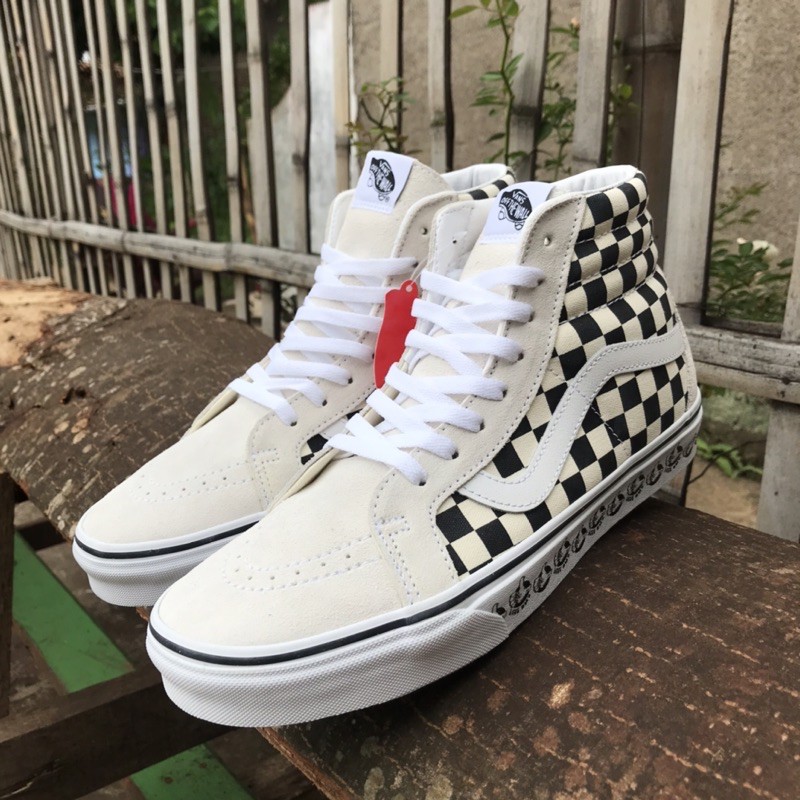 VANS SK8-HI REISSUE BMX CHECKERBOARD WHITE BLACK
