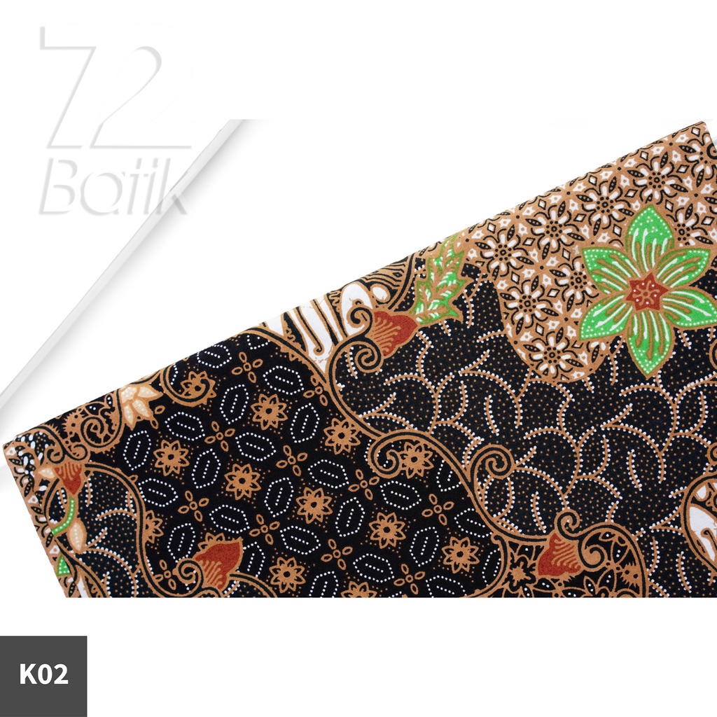 KAIN BATIK PREMIUM Bahan Katun Motif Sekar Jagad Warna Hitam 721583 Cap 72 Jarik Jarit Samping Kebat Panjang Batik Katun Modern Premium Bahan Seragam Batik Pernikahan Kantor Keluarga Murah Kamen Jadi Batik Bali Lembaran