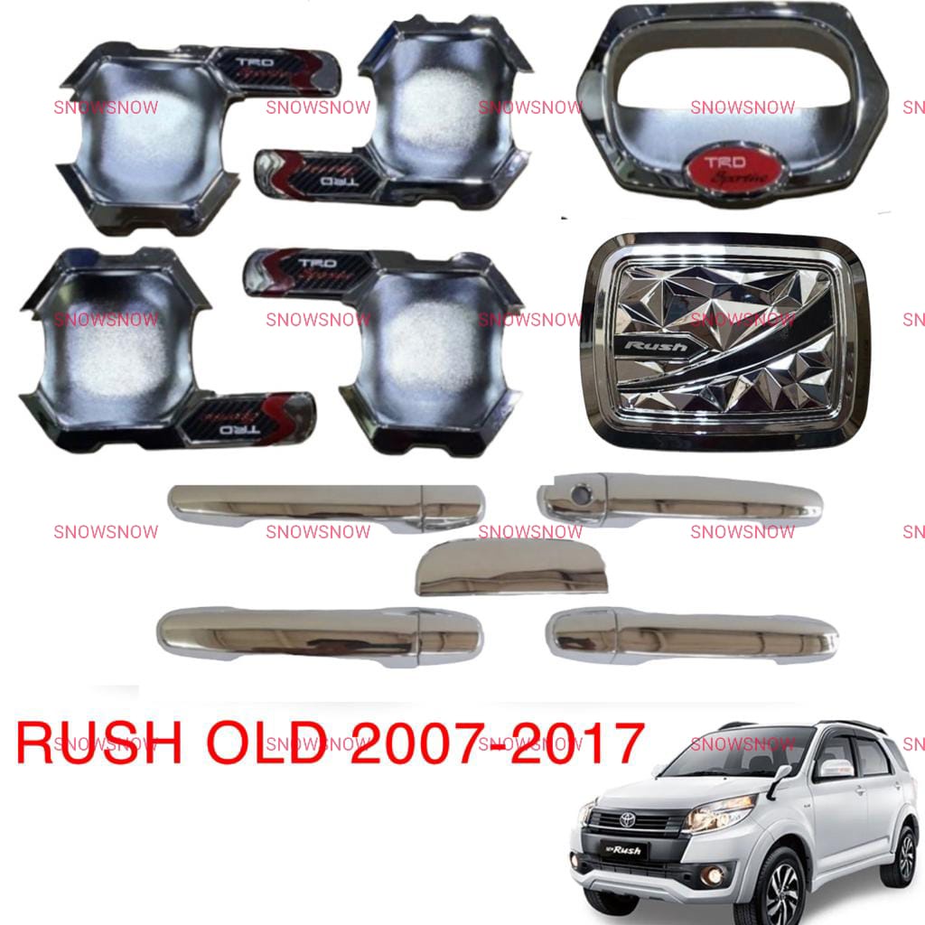 Paket Outer Handle Tank Cover Rush Terios Lama 2007 2012 2015 2017 Chrome