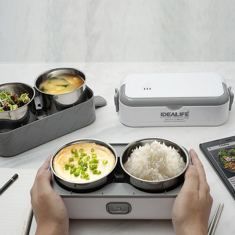 Idealife IL-110A Elektrik Kotak Makan Bekal Listrik Penghangat Makanan Lunch Box Electric Hangatkan Nasi Sayur Sup Bubur stainless garansi resmi