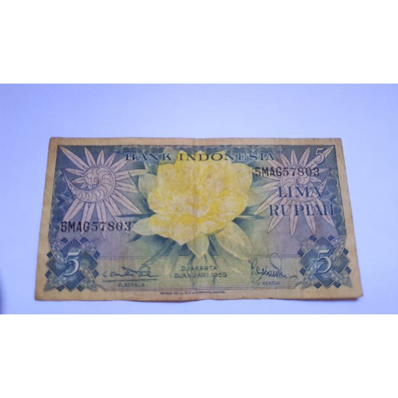 Uang kertas 5 Rupiah Tahun 1959